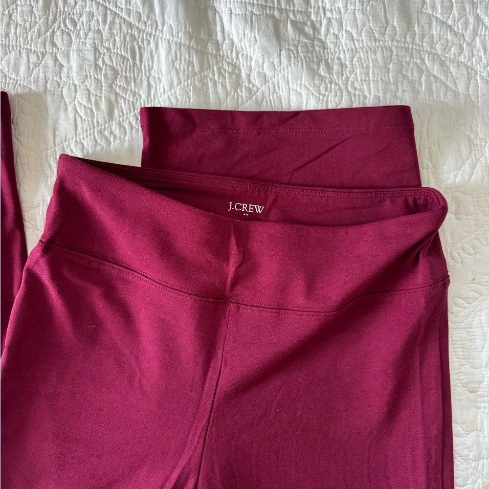 NWOT J.Crew Deep Red Leggings - Picture 2 of 2